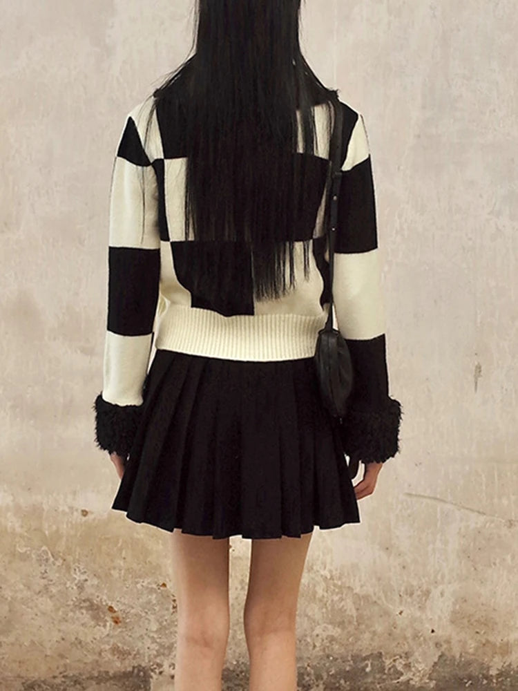 Fur Car Stripe Fur Coat For Women's Winter Lapel High-End Short Double-Sided Woolen Fashion Cardigan Thick Top Short